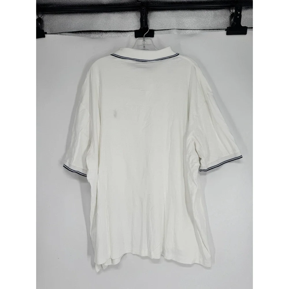 Polo Ralph Lauren Polo Shirt 3XL Big 3XB White 100% Cotton Short Sleeve Tipped